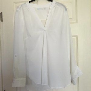 New York & Company White Women's Tunic- Size MD
